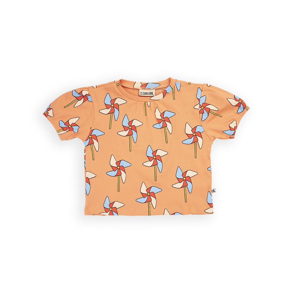 Pinwheel Puffed Rib Short Sleeve Shirt - 1 Left Size 12-14 years-CARLIJNQ-Modern Rascals