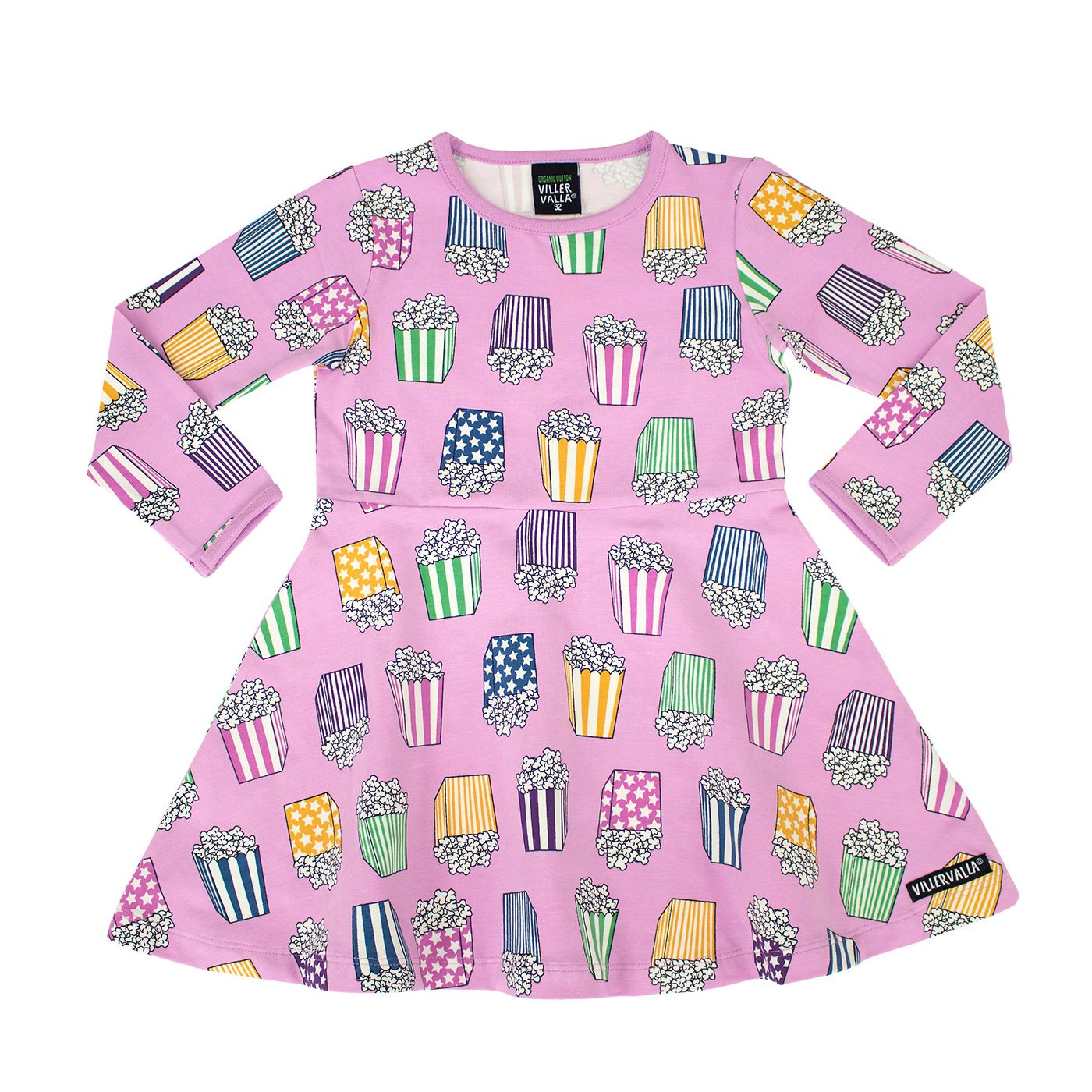 Popcorn Half Circle Long Sleeve Dress - Light Fuchsia - 1 Left Size 11-12 years-Villervalla-Modern Rascals