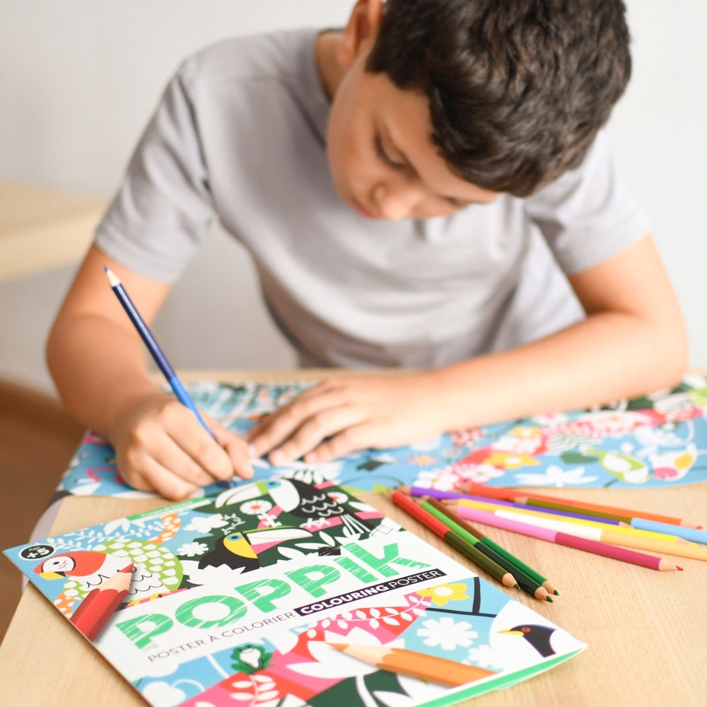Poppik Colouring Poster - Tropical Forest-Poppik-Modern Rascals