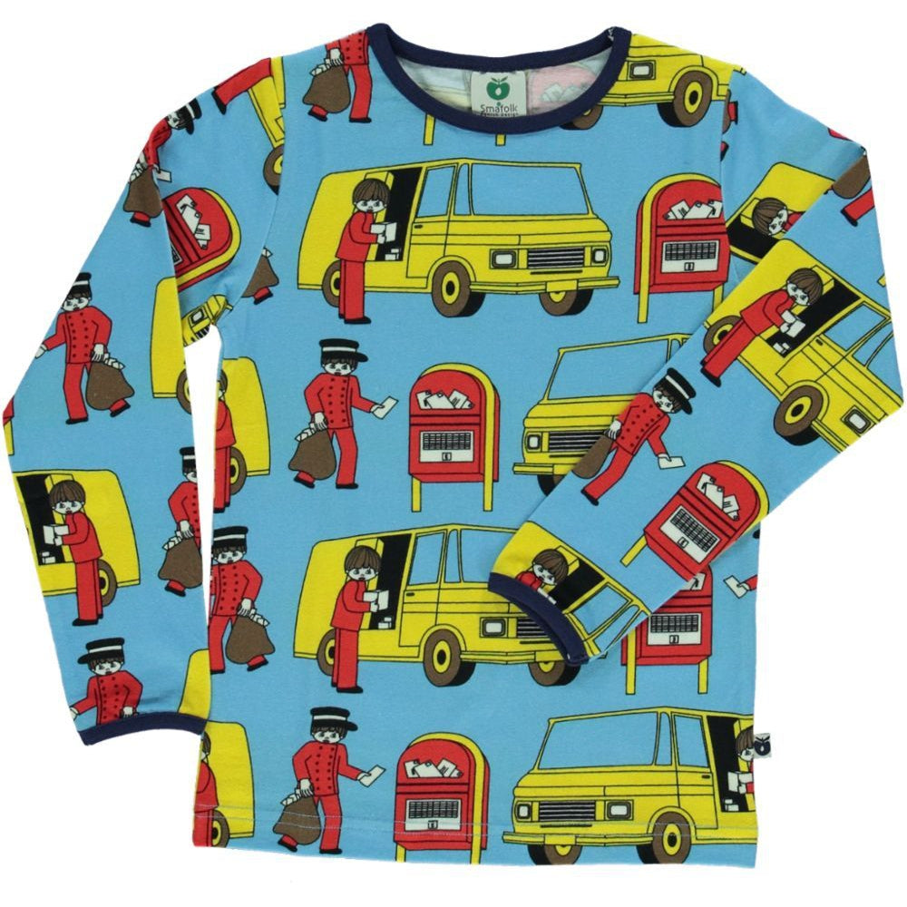 Post Long Sleeve Shirt - Blue Grotto - 2 Left Size 9-10 & 11-12 years-Smafolk-Modern Rascals