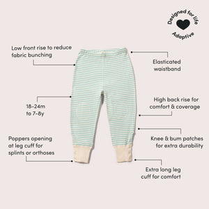 Powder Blue Striped Extra Long Adaptive Joggers - 1 Left Size 18-24 months-Little Green Radicals-Modern Rascals