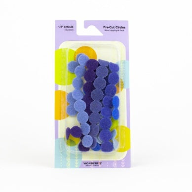 Pre-Cut Wool Circle Pack - 1/2" Blue-WonderFil Specialty Threads-Modern Rascals