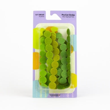 Pre-Cut Wool Circle Pack - 1/2" Green-WonderFil Specialty Threads-Modern Rascals