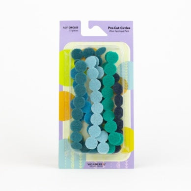 Pre-Cut Wool Circle Pack - 1/2" Teal-WonderFil Specialty Threads-Modern Rascals