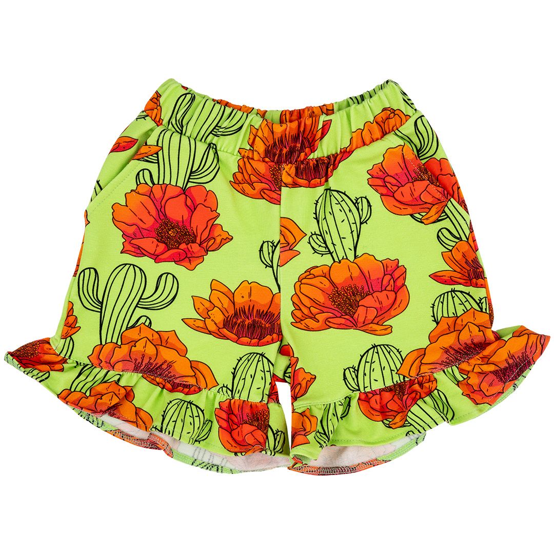 Prickly Pear Frilled Sweat Shorts - 1 Left Size 9-11 years-Raspberry Republic-Modern Rascals