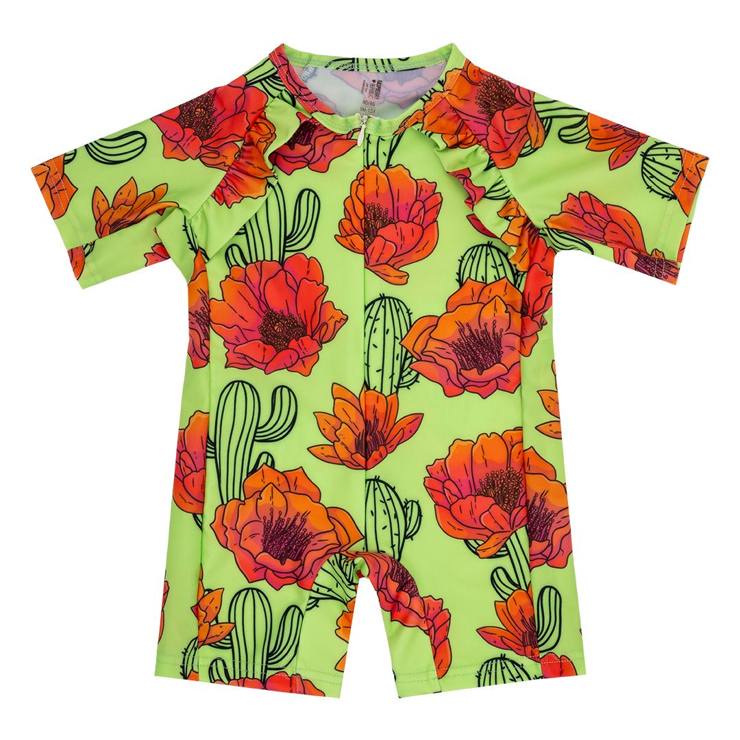 Prickly Pears Sunsafe Swimsuit With Ruffles-Raspberry Republic-Modern Rascals