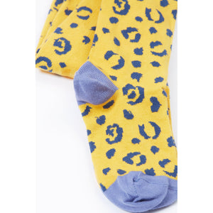 Primrose/Leopard Norah Tights - 1 Left Size 4-6 years-Frugi-Modern Rascals
