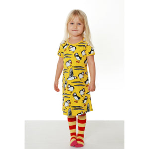 Puffins - Lemon Chrome Short Sleeve Dress-Duns Sweden-Modern Rascals
