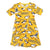 Puffins - Lemon Chrome Short Sleeve Skater Dress - 2 Left Size 6-7 & 10-11 years-Duns Sweden-Modern Rascals