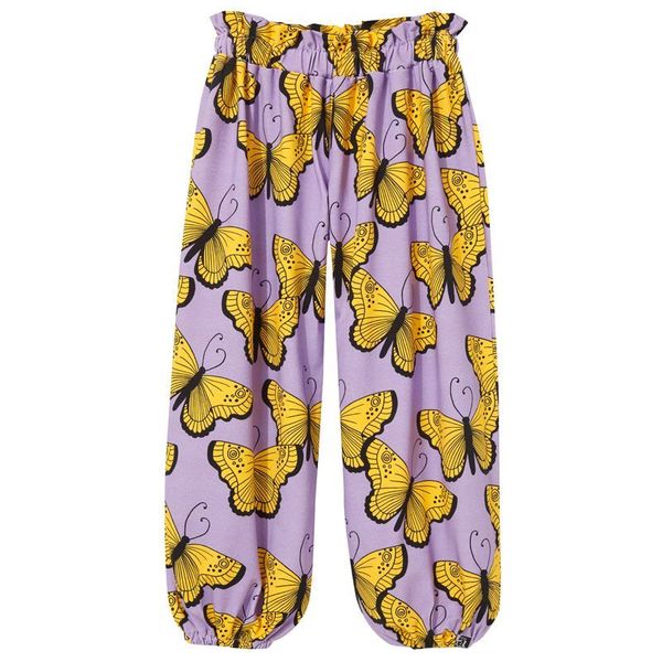 Purple Butterflies Dropped Crotch Pants - 2 Left Size 6-8 & 10-12 years-KuKuKid-Modern Rascals