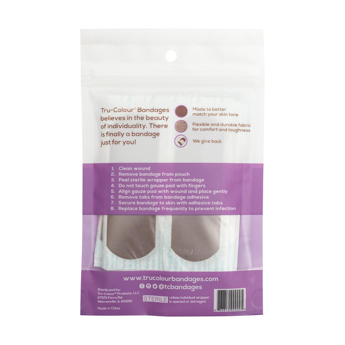 Purple Case Bandages (Dark Brown to Black Skin)-Tru-Colour-Modern Rascals