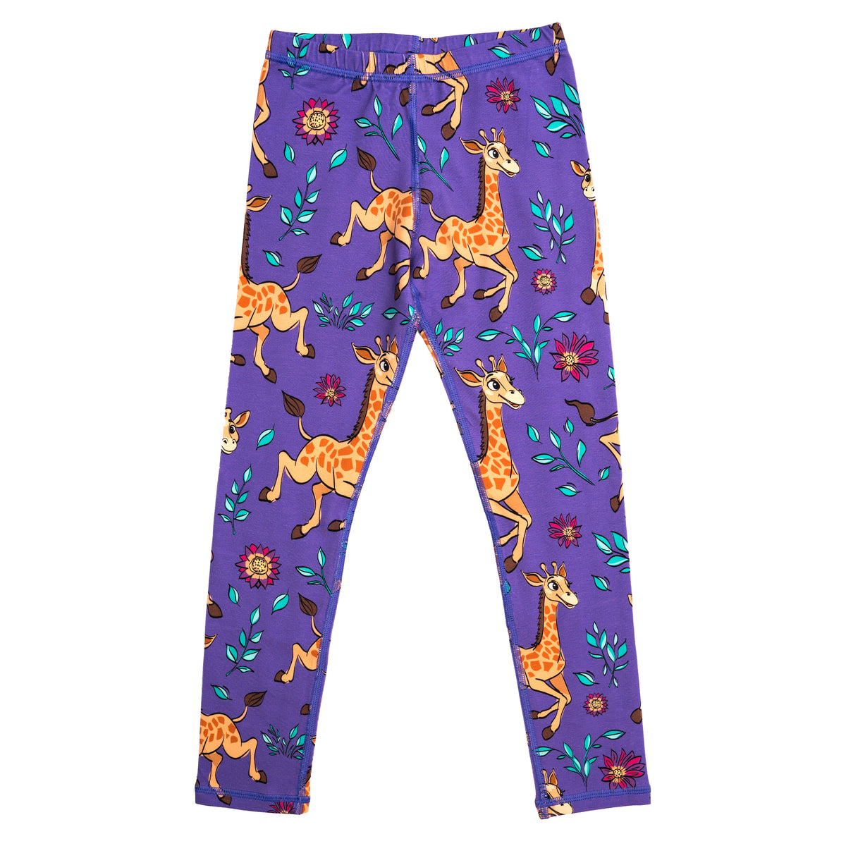 Purple Giraffes Leggings - 1 Left Size 8-10 years-Mullido-Modern Rascals