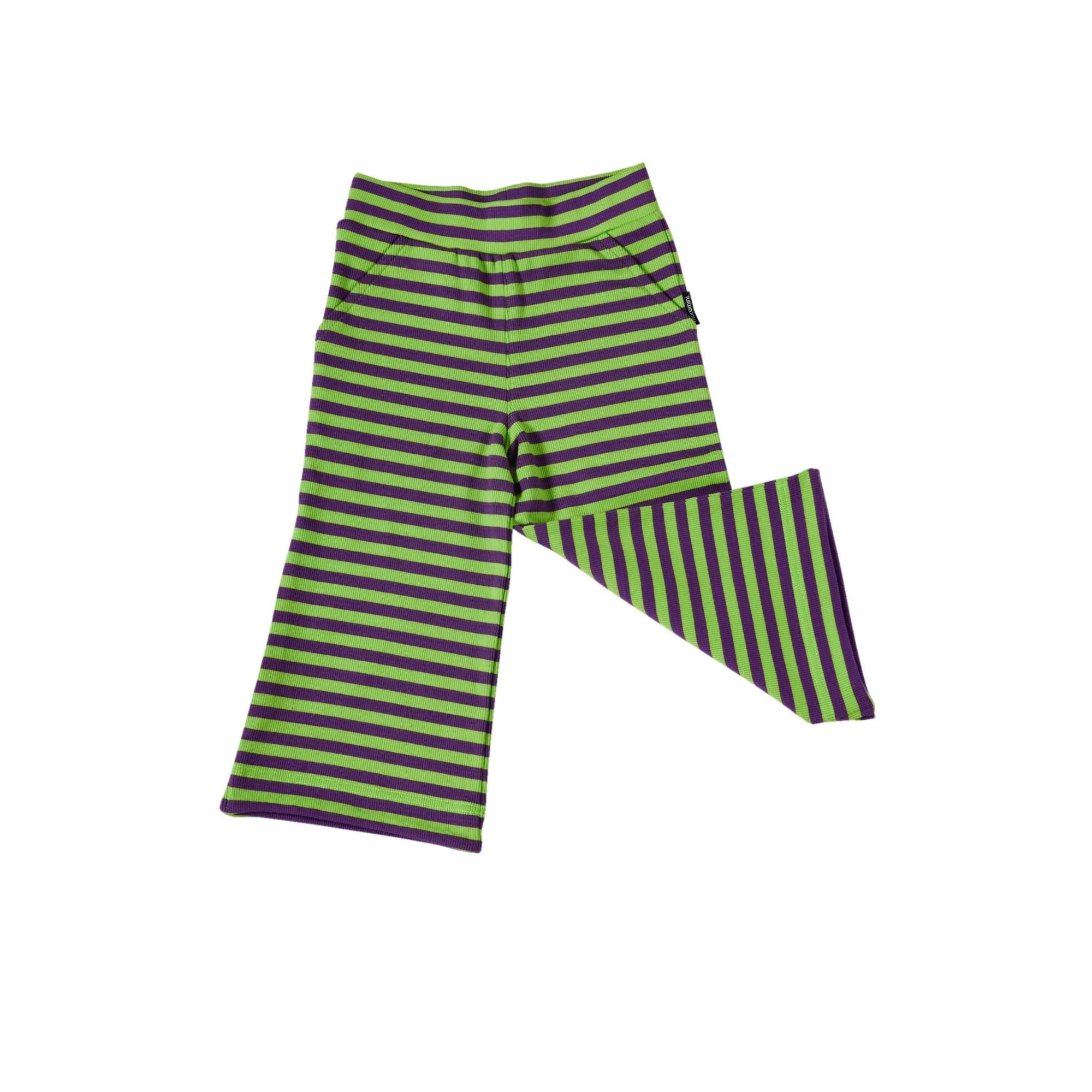 Purple / Green Ribbed Culotte Pants - 2 Left Size 2-3 & 9-11 years-Moromini-Modern Rascals