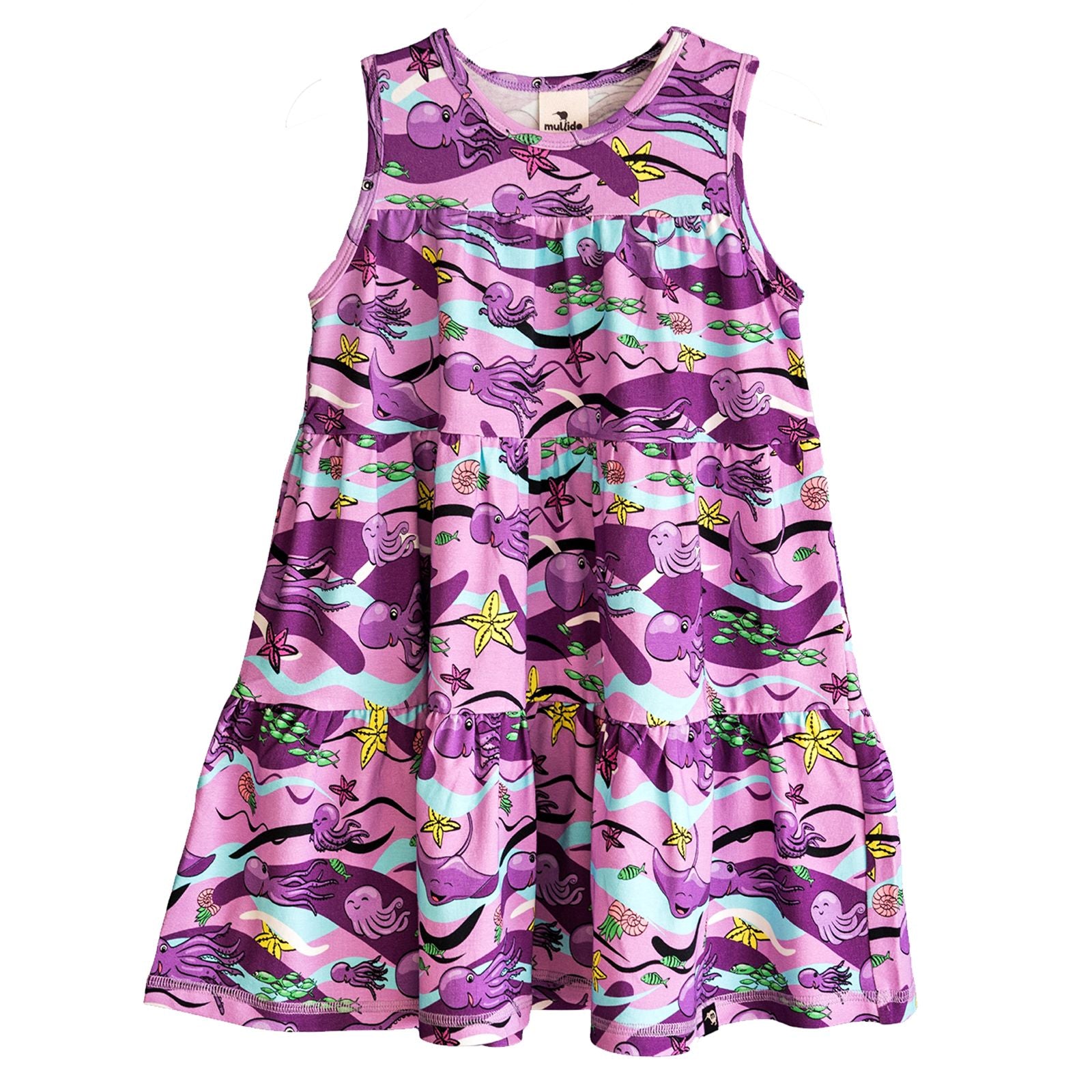 Purple Octopuses Sleeveless A-Line Dress-Mullido-Modern Rascals