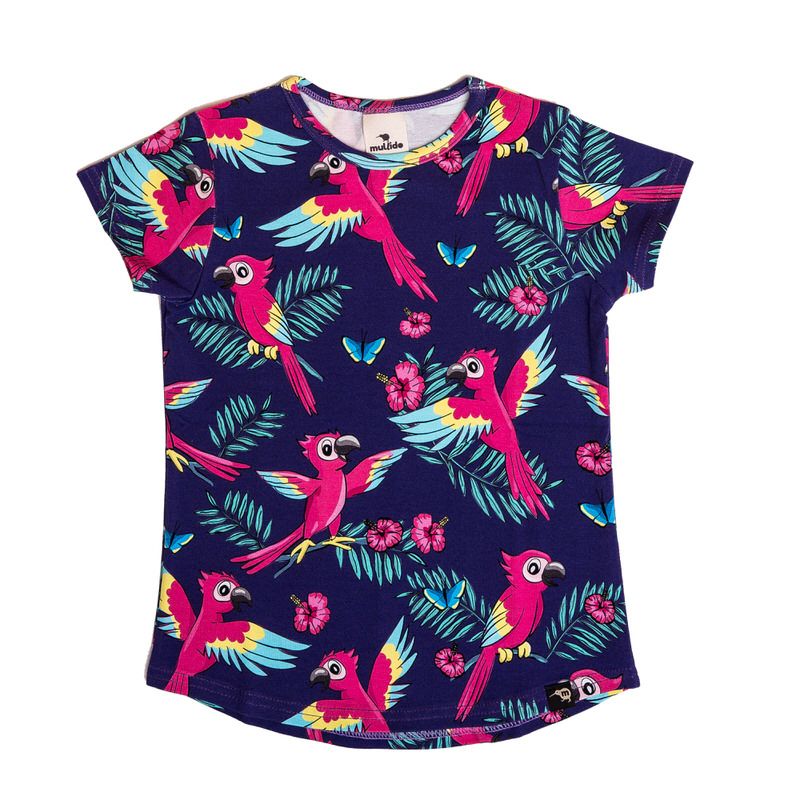 Purple Parrot Short Sleeve Shirt - 2 Left Size 2-4 & 4-6 years-Mullido-Modern Rascals