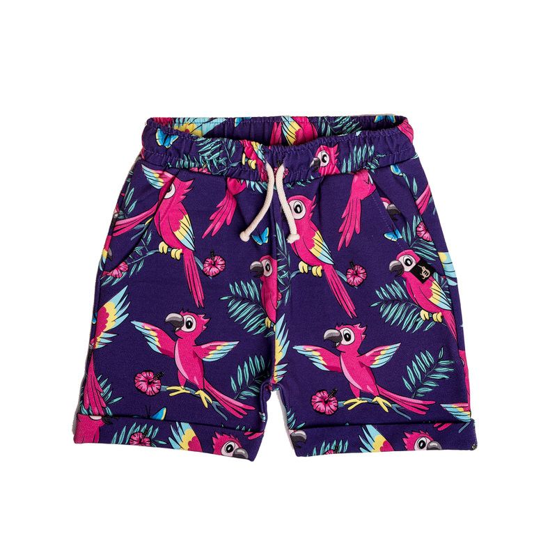 Purple Parrot Shorts - 1 Left Size 2-4 years-Mullido-Modern Rascals