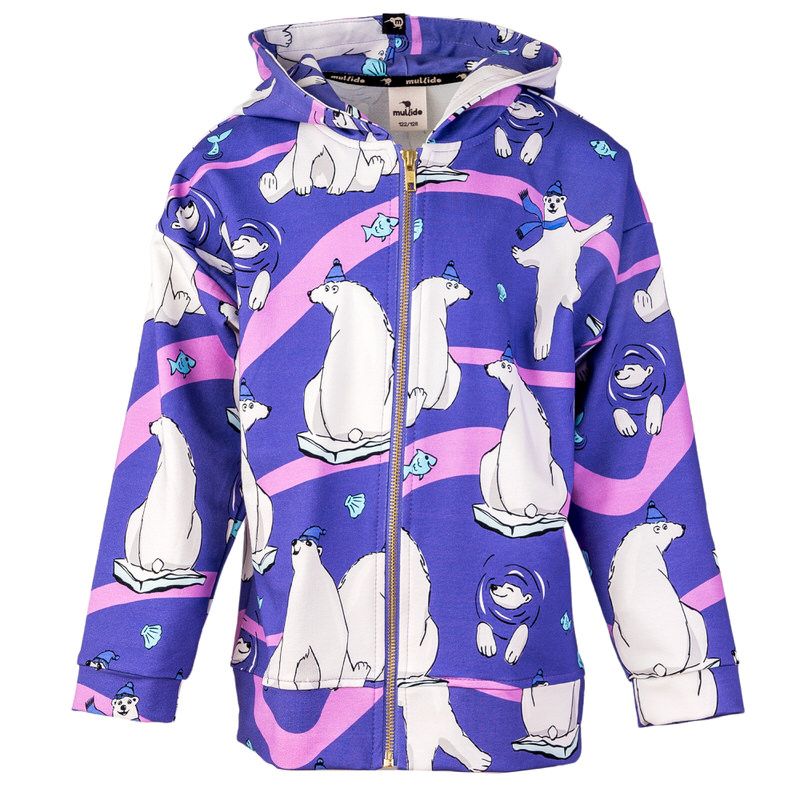 Purple Polar Bear Hoodie - 1 Left Size 4-6 years-Mullido-Modern Rascals