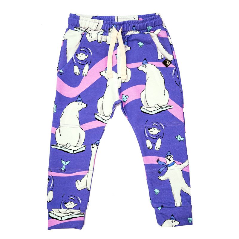 Purple Polar Bear Sweatpants - 2 Left Size 4-6 & 6-8 years-Mullido-Modern Rascals