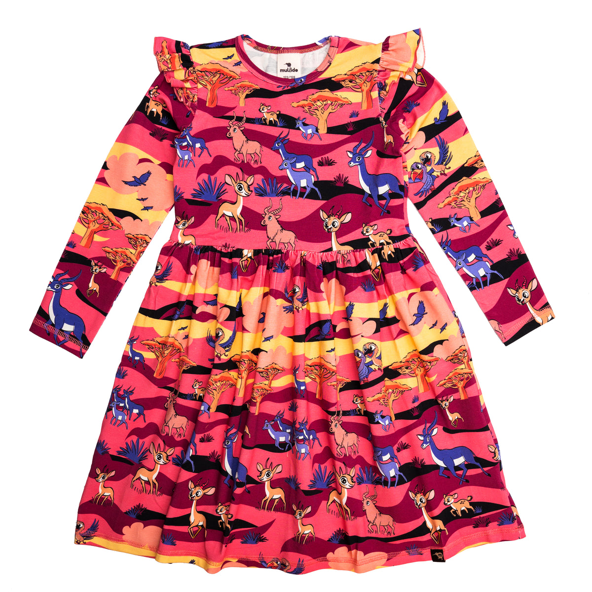 Purple Savanna Long Sleeve Dress - 1 Left Size 8-10 years-Mullido-Modern Rascals