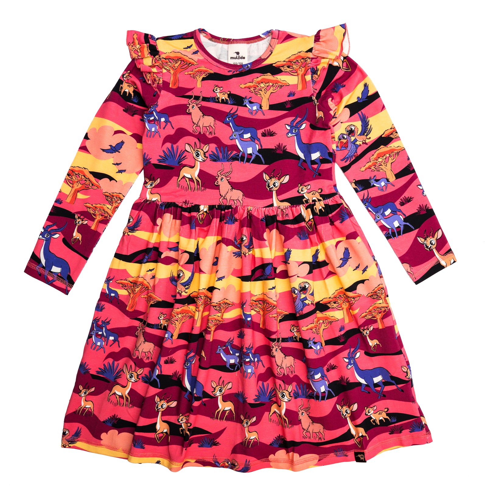 Purple Savanna Long Sleeve Dress - 1 Left Size 8-10 years-Mullido-Modern Rascals
