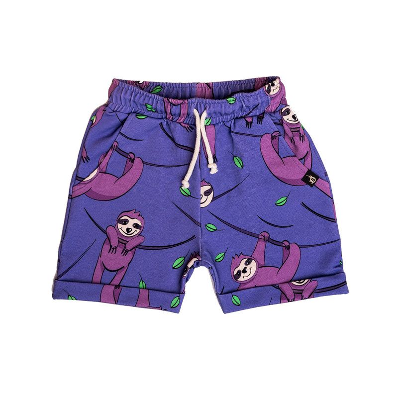 Purple Sloth Shorts - 1 Left Size 8-10 years-Mullido-Modern Rascals