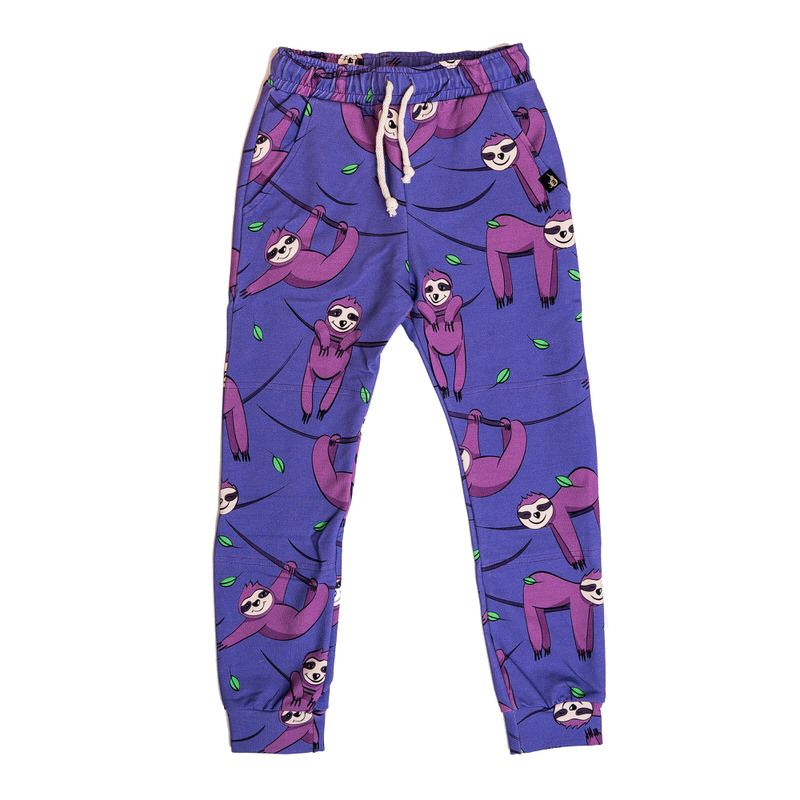 Purple Sloth Sweatpants - 1 Left Size 2-4 years-Mullido-Modern Rascals