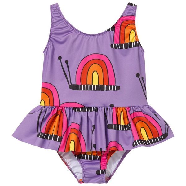 Purple Snails One-Piece Swimsuit - 1 Left Size 10-12 years-KuKuKid-Modern Rascals