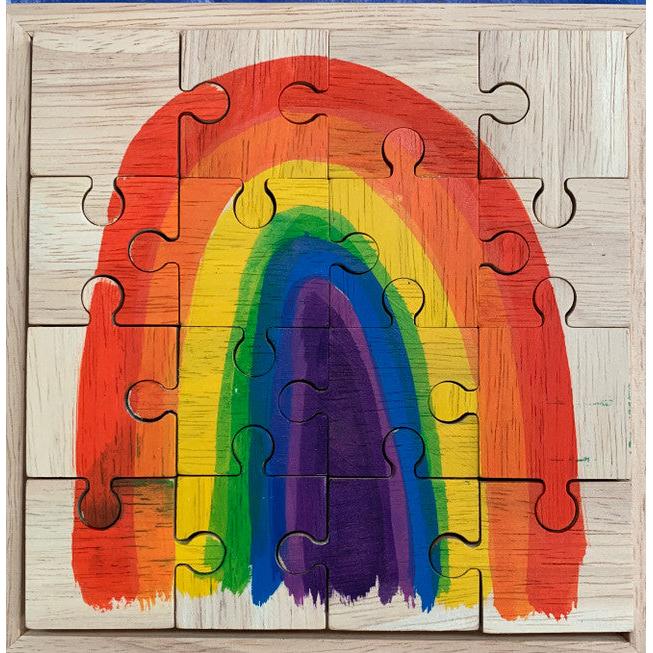 Puzzle - Bright Rainbow - 16 pieces-Papoose-Modern Rascals