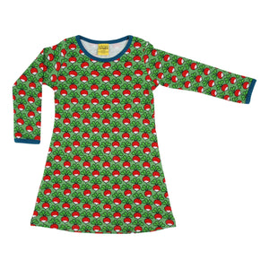 Radish - Green Long Sleeve A-line Dress - 1 Left Size 8-9 years-Duns Sweden-Modern Rascals