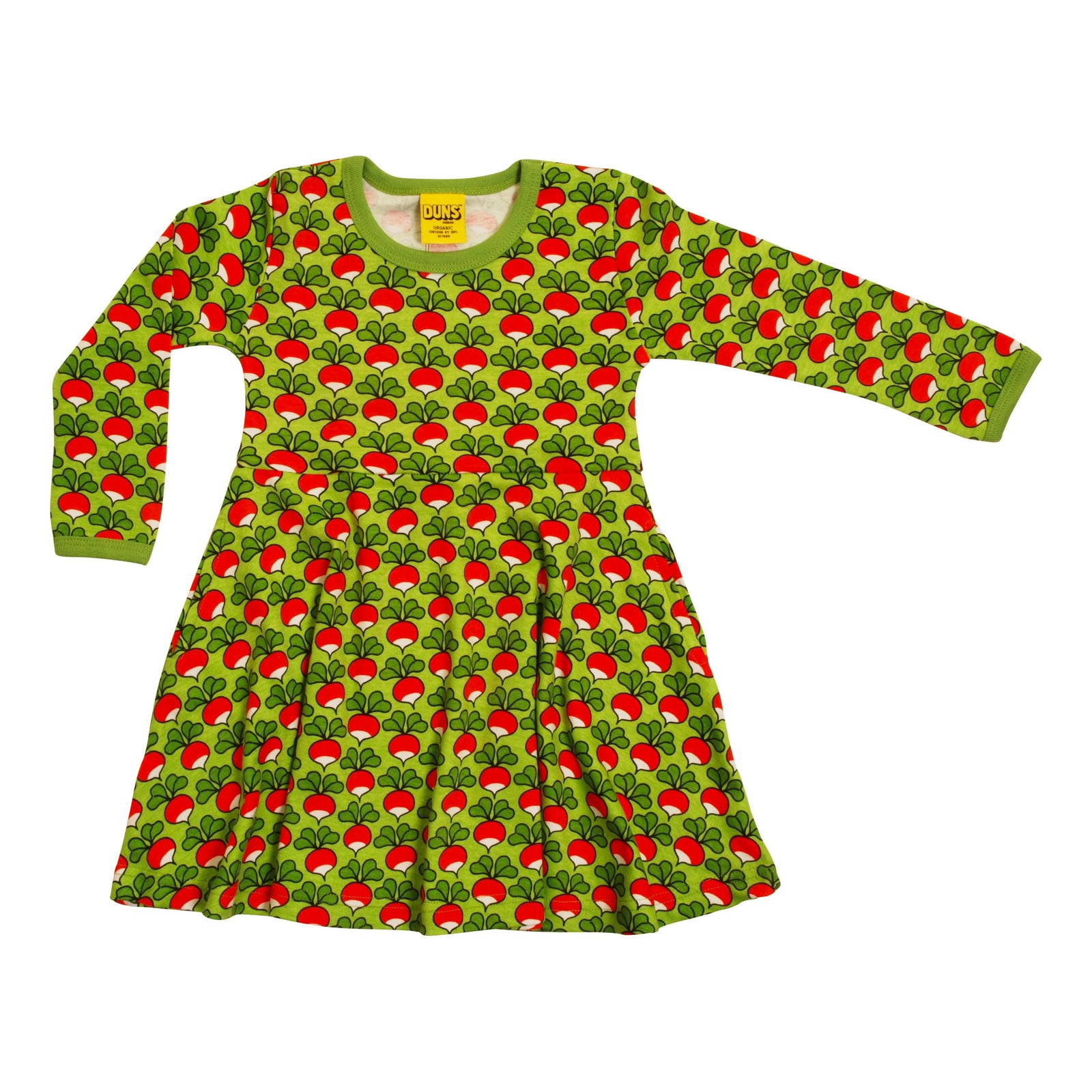 Radish - Lime Green Long Sleeve Skater Dress-Duns Sweden-Modern Rascals