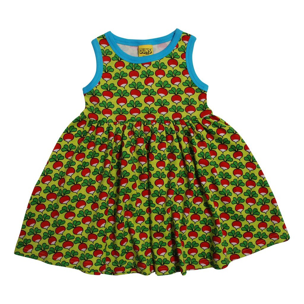 Radish - Lime Punch Sleeveless Dress With Gathered Skirt - 1 Left Size 5-6 years-Duns Sweden-Modern Rascals