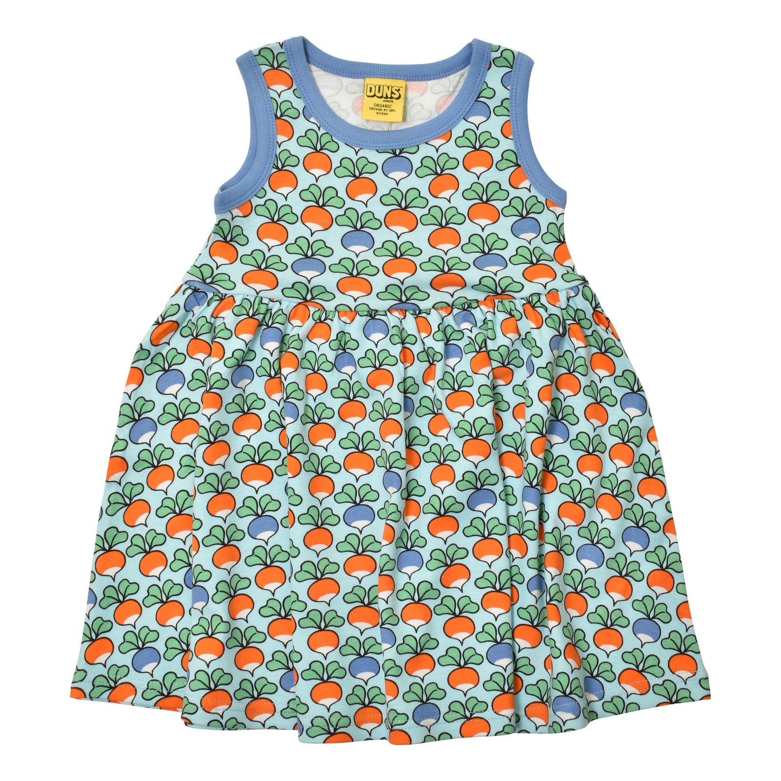 Radish - Multi Blue Sleeveless Dress With Gathered Skirt - 2 Left Size 5-6 & 12-13 years-Duns Sweden-Modern Rascals