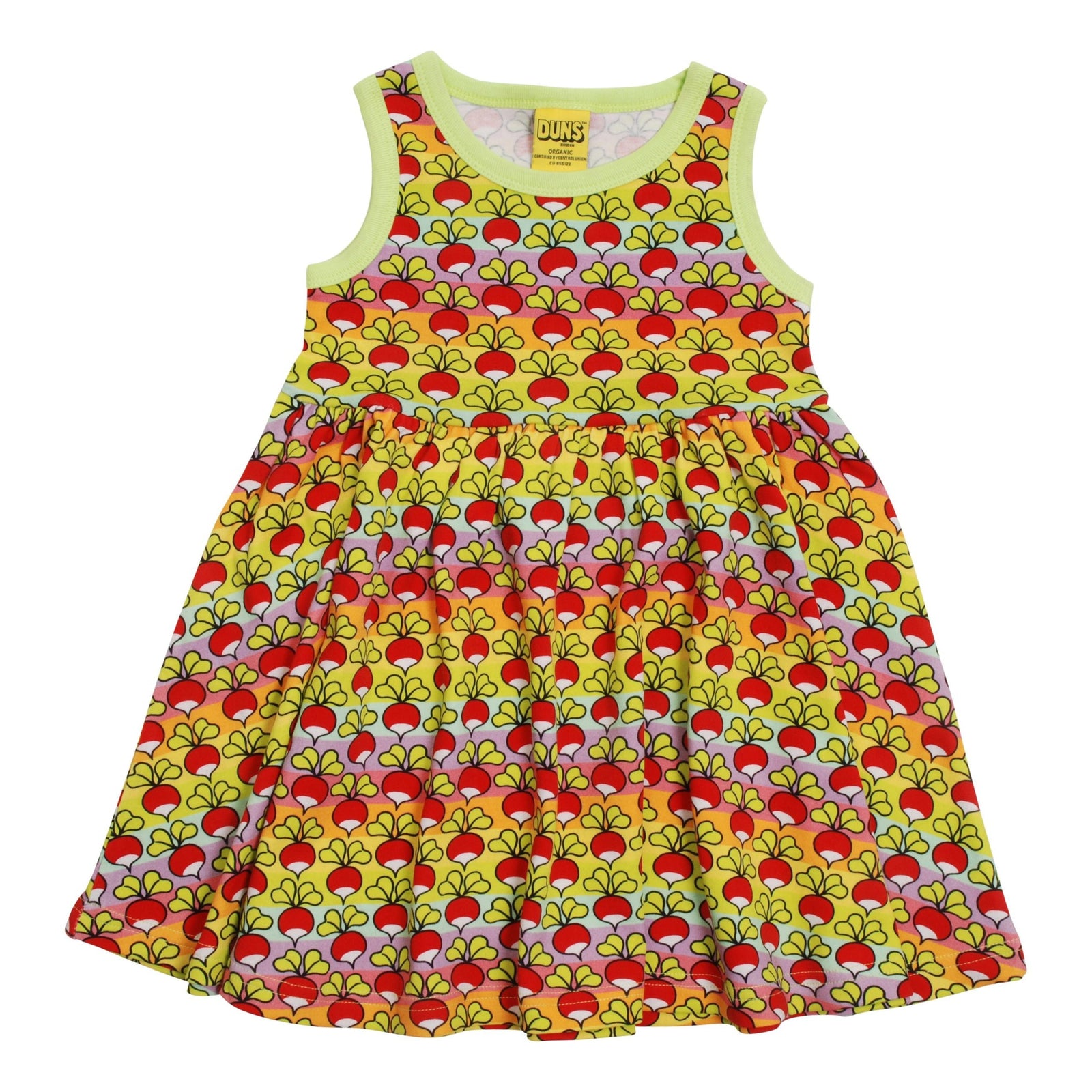 Radish - Pastel Rainbow Stripe Sleeveless Dress With Gathered Skirt - 1 Left Size 10-11 years-Duns Sweden-Modern Rascals