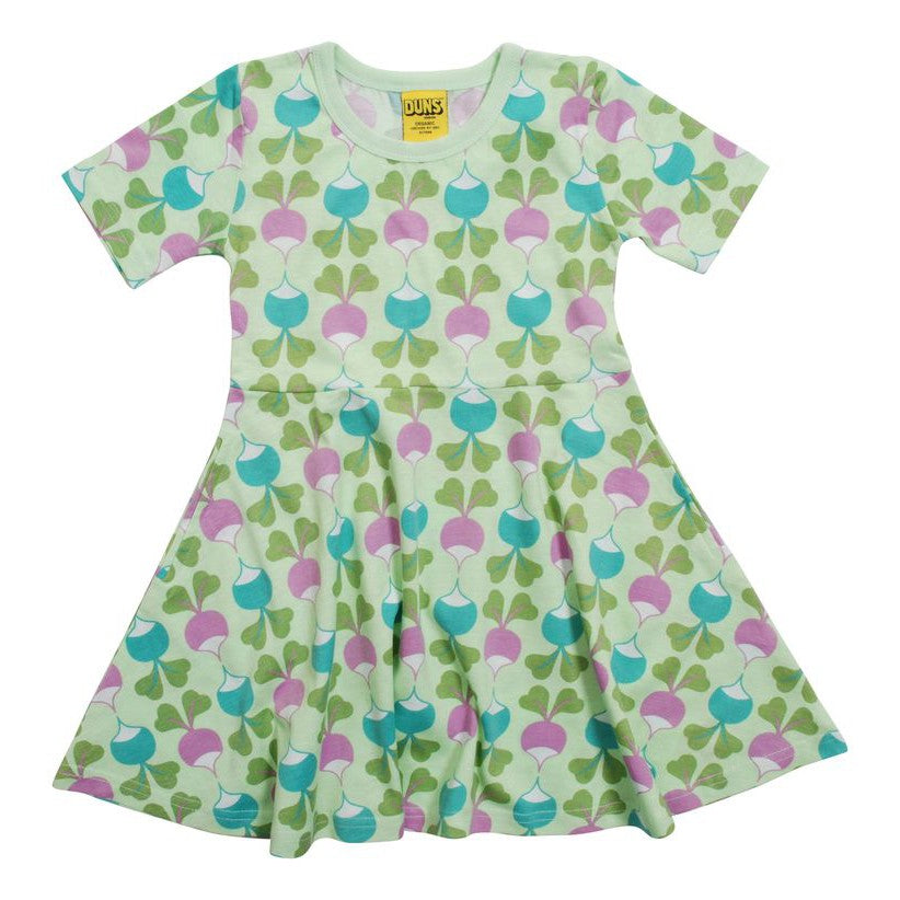 Radish - Patina Green Short Sleeve Skater Dress - 1 Left Size 8-9 years-Duns Sweden-Modern Rascals