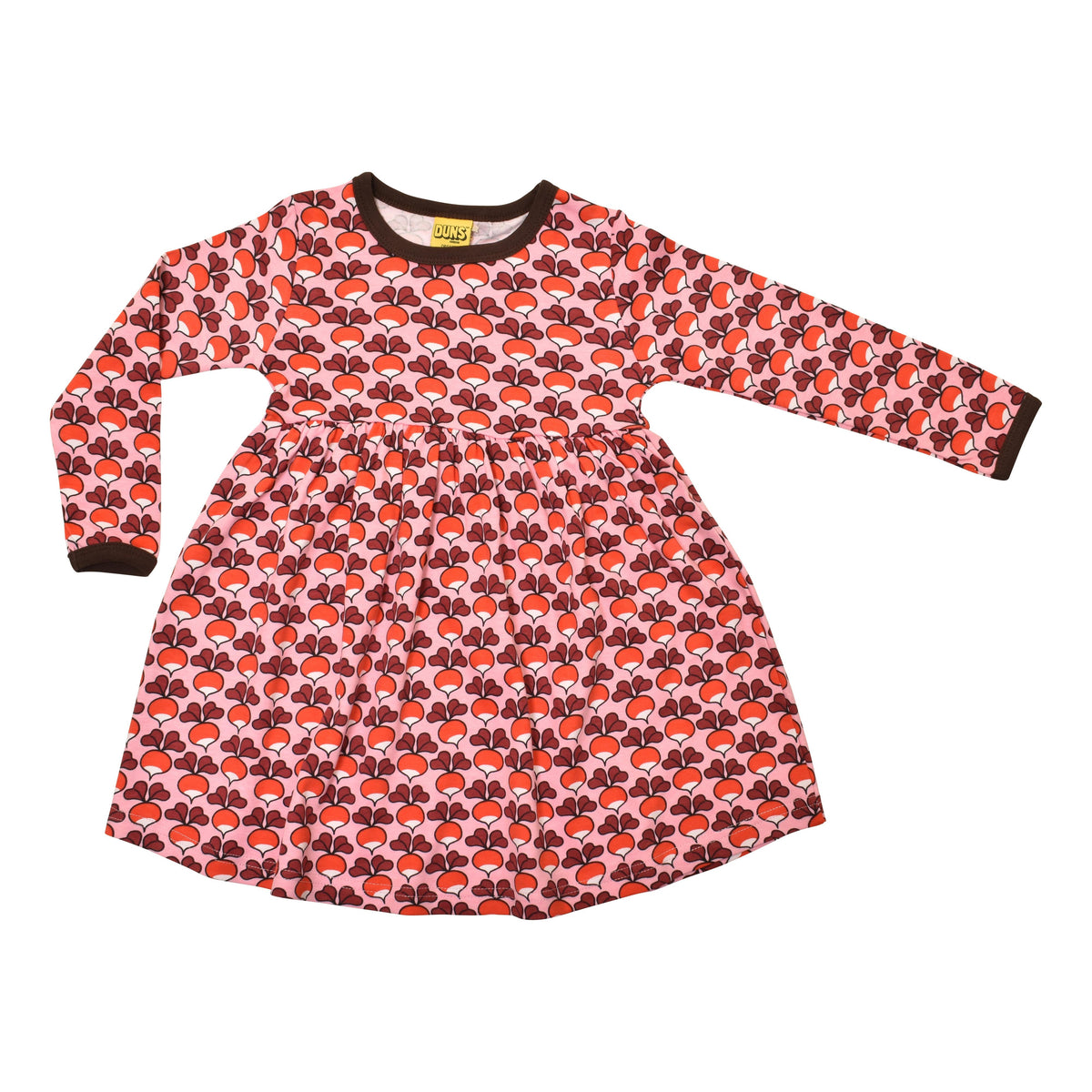 Radish - Pink Long Sleeve Dress With Gathered Skirt-Duns Sweden-Modern Rascals