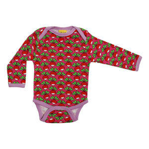 Radish - Raspberry Rose Long Sleeve Onesie - 2 Left Size 9-12 months-Duns Sweden-Modern Rascals