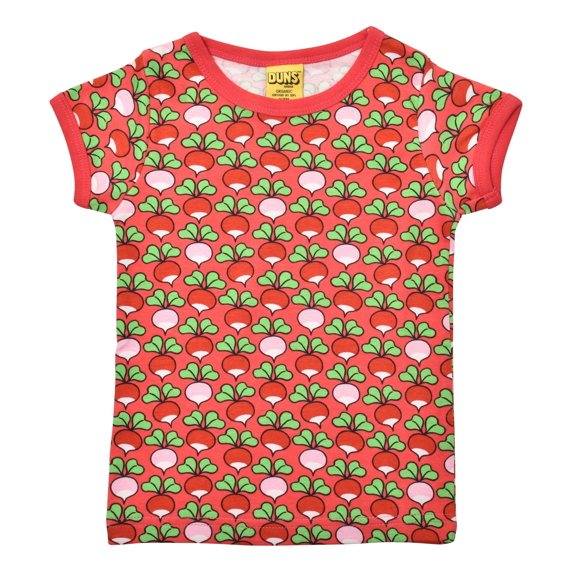 Radish - Rouge Red Multicolour Short Sleeve Shirt - 1 Left Size 5-6 years-Duns Sweden-Modern Rascals