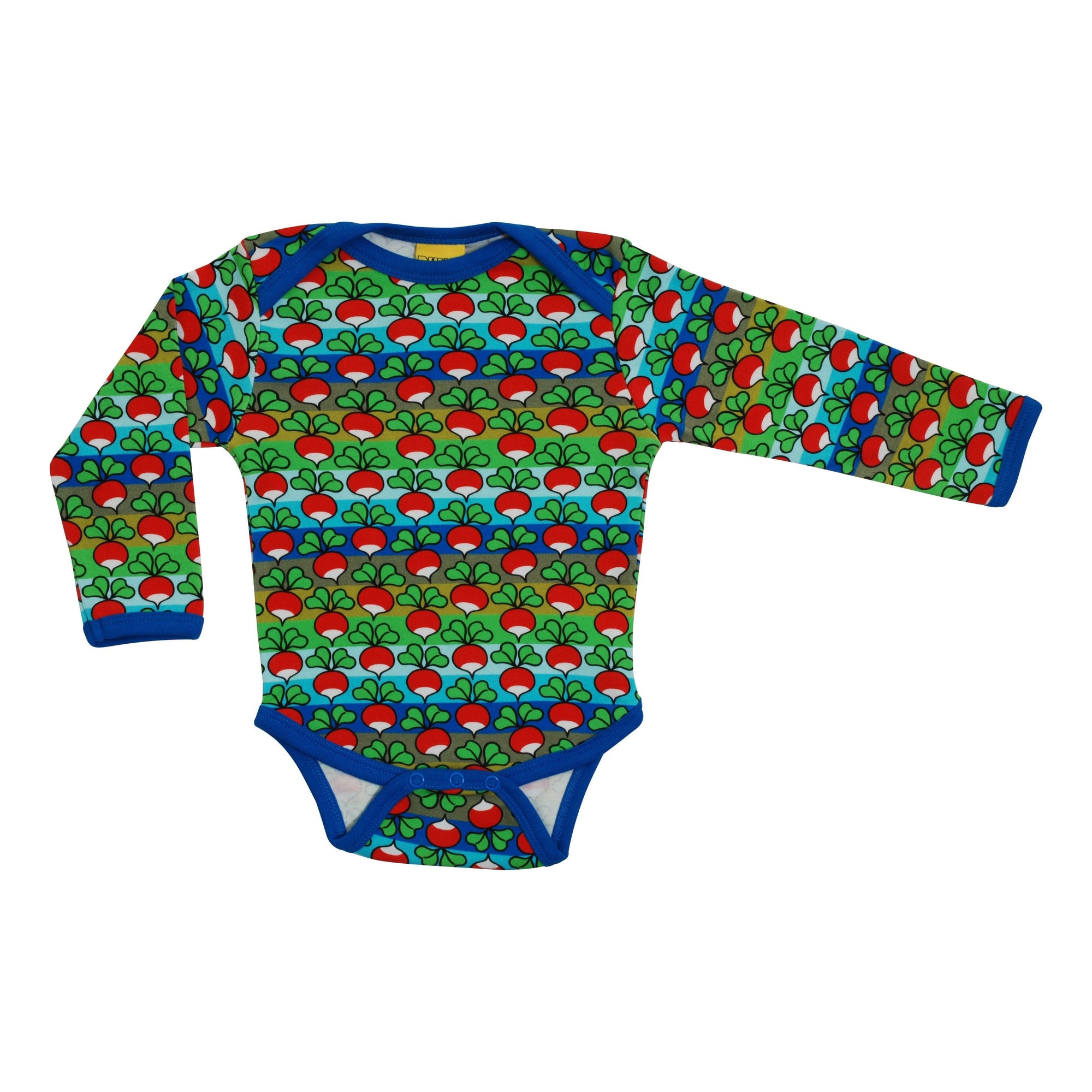 Radish Stripe - Blue/Green Long Sleeve Onesie - 2 Left Size 9-12 & 12-18 months-Duns Sweden-Modern Rascals