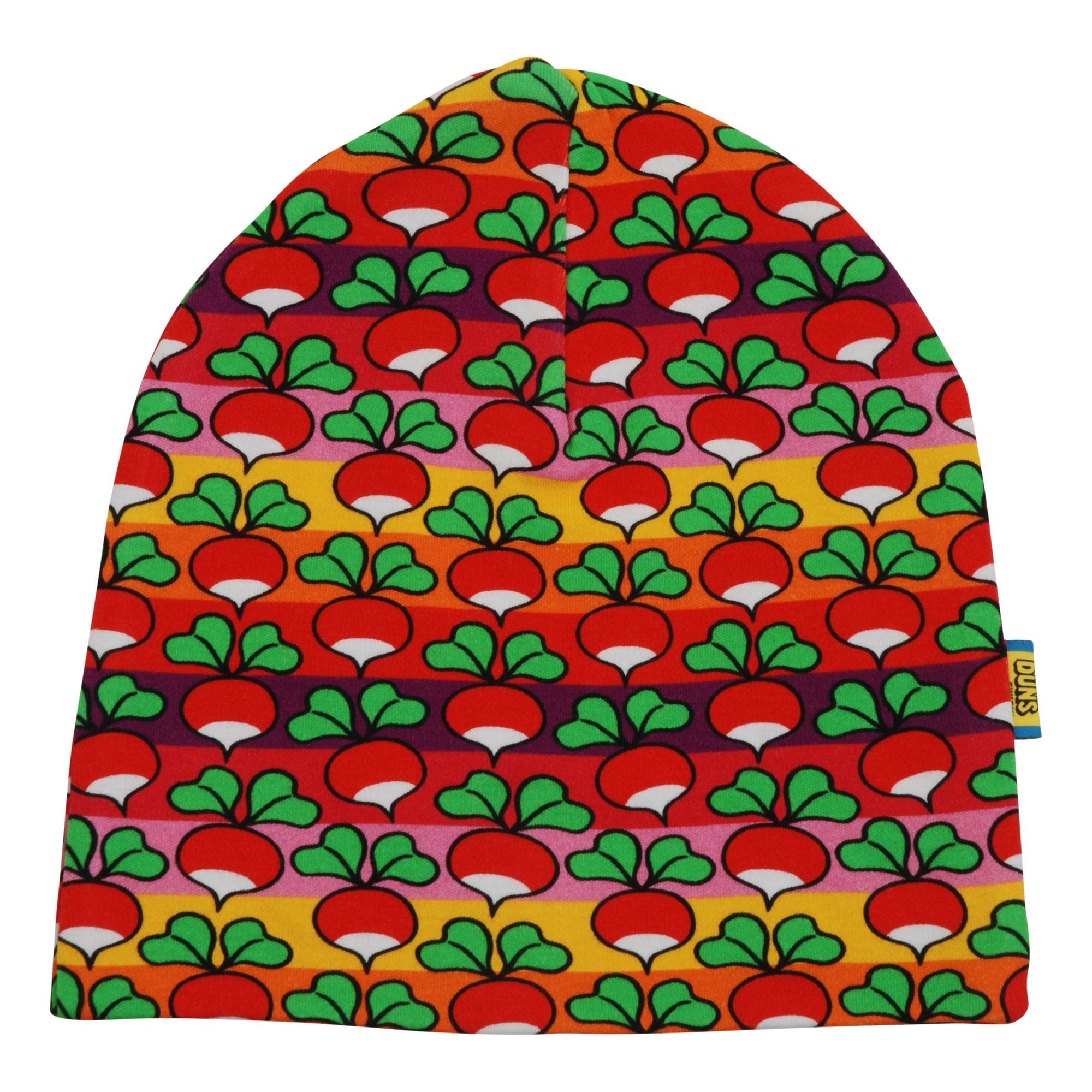 Radish Stripe - Poppy Red Double Layer Hat - 1 Left Size 4-6 years-Duns Sweden-Modern Rascals