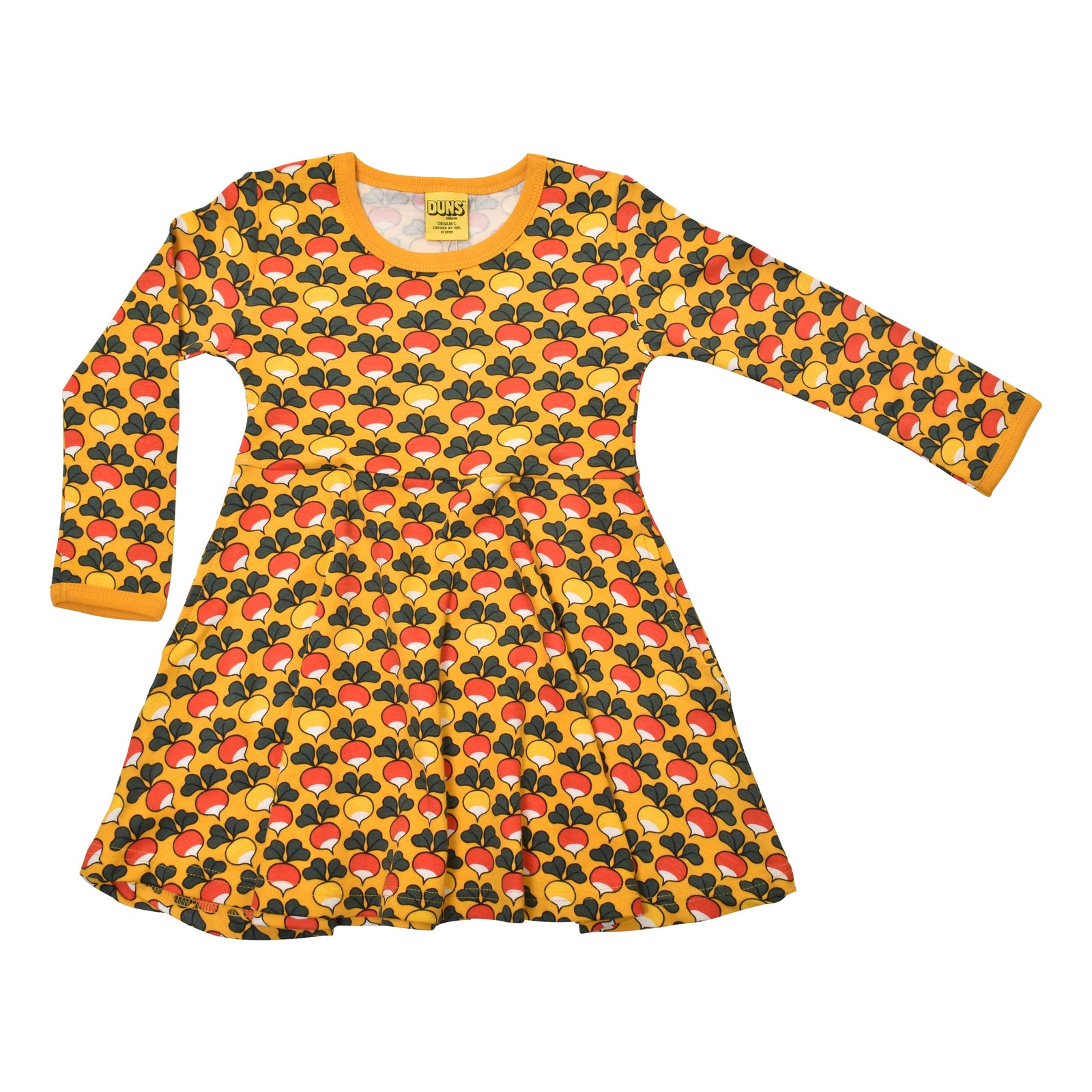 Radish - Yellow Multicolour Long Sleeve Skater Dress-Duns Sweden-Modern Rascals