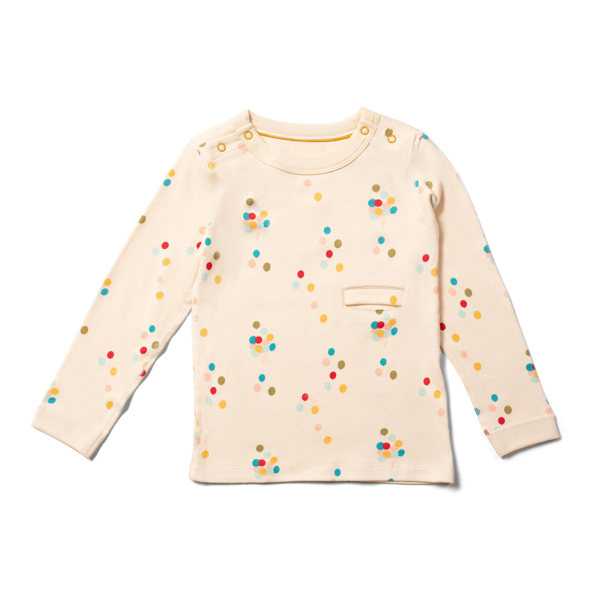 Rainbow Balloons Easy Feeding Adaptive Long Sleeve Shirt-Little Green Radicals-Modern Rascals