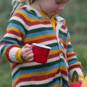 Rainbow Cozy Knitted Hooded Cardigan - 1 Left Size 5-6 years-Little Green Radicals-Modern Rascals