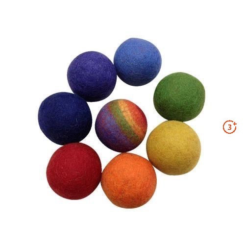 Rainbow Felted Wool Balls - 8 pieces-Papoose-Modern Rascals