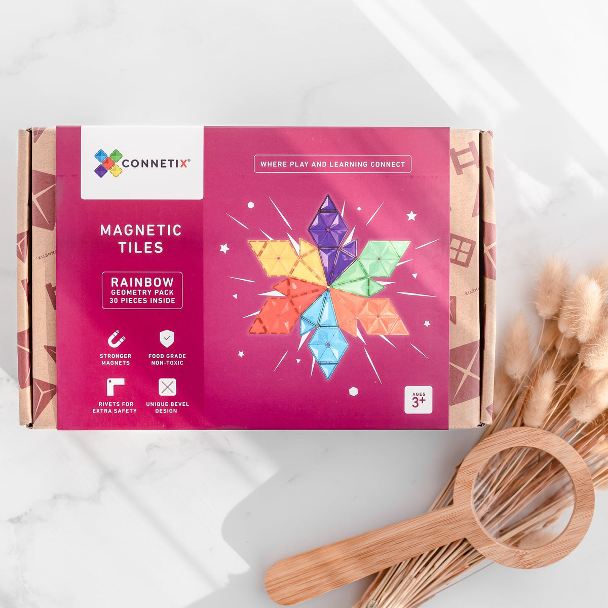 Rainbow Geometry Pack - 30 Pieces-Connetix-Modern Rascals