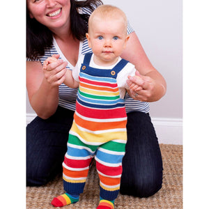 Rainbow Knit Dungarees - 1 Left Size 3-6 months-Kite-Modern Rascals