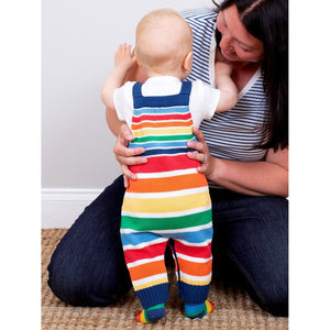 Rainbow Knit Dungarees - 1 Left Size 3-6 months-Kite-Modern Rascals