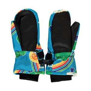 Rainbow Landscape Mittens in Blue with Short Cuffs - 2 Left Size L-Smafolk-Modern Rascals