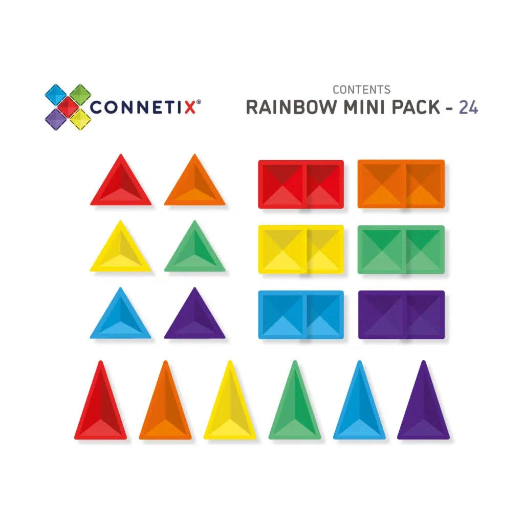 Rainbow Mini Pack - 24 pieces-Connetix-Modern Rascals