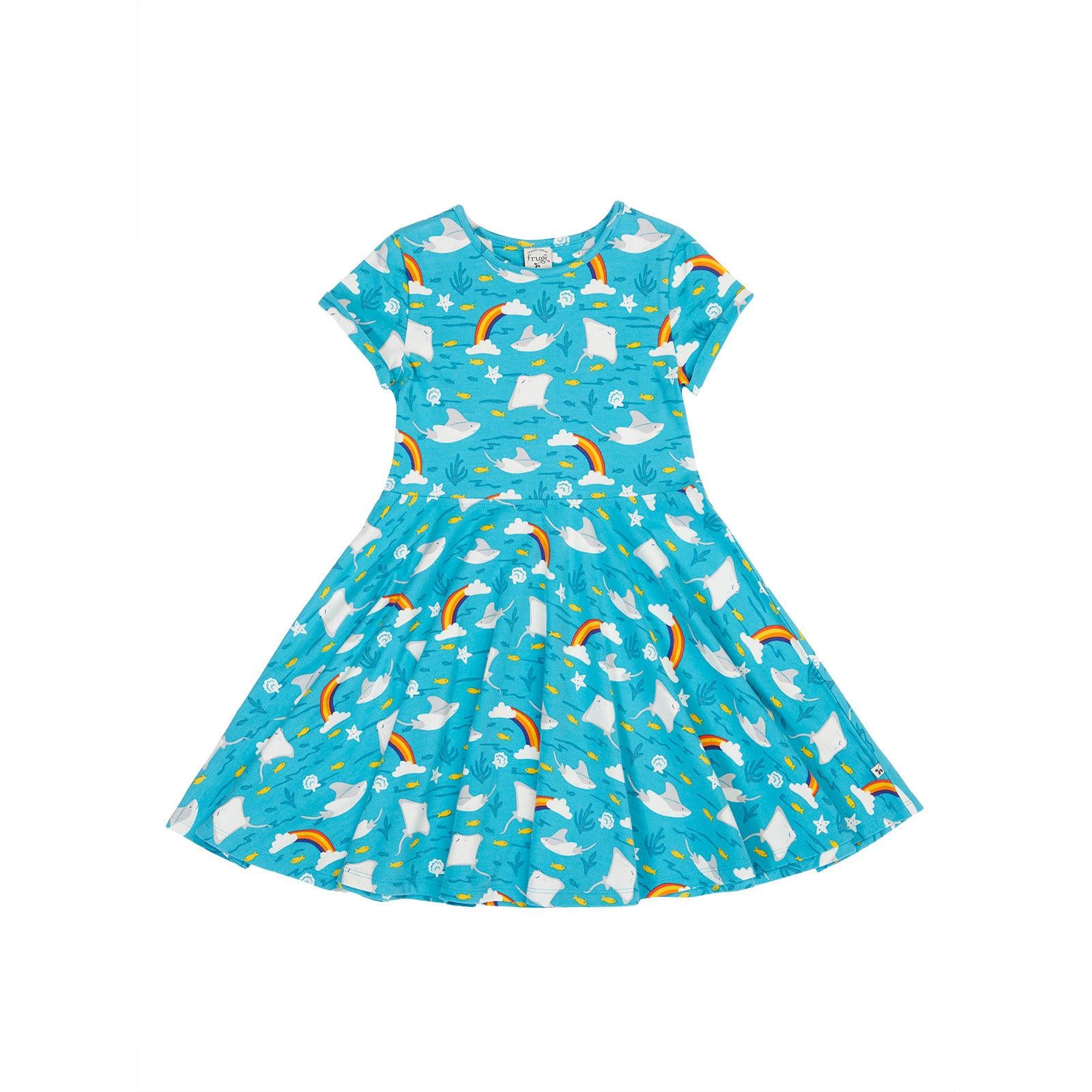 Rainbow Rays Spring Skater Dress - 2 Left Size 2-3 & 7-8 years-Frugi-Modern Rascals