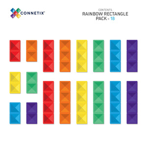 Rainbow Rectangle Pack - 18 pieces-Connetix-Modern Rascals
